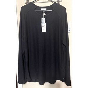 NWT Civil Society Shirt Hacchi Mens 2XL/XXL Knit Long sleeve pullover Black Soft